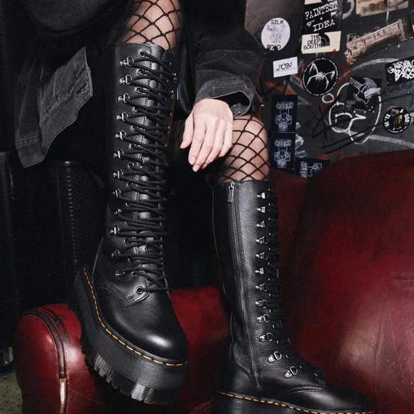 Dr.Martens ×AGYNESS DEYN /UK5/BLK Dr. Martens Aggy Tall Boots US 8, Agyness Deyn x Doc Martens